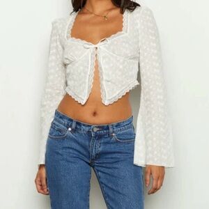 Beginning Boutique Forever Yours White Long Sleeve Top